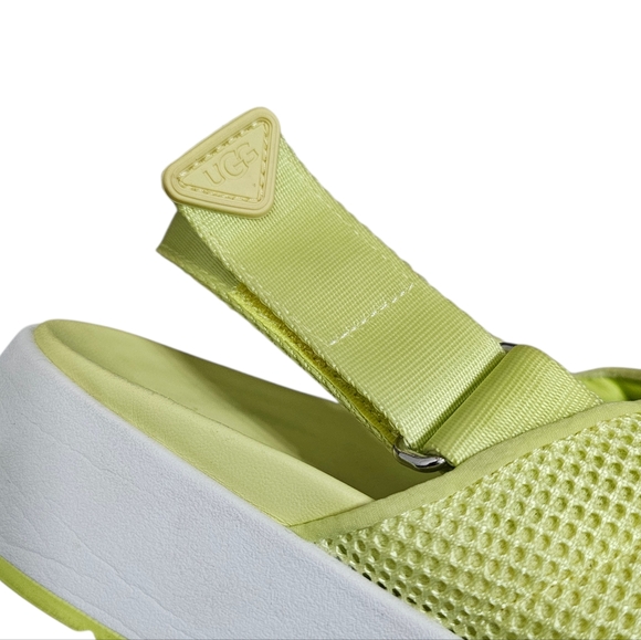 Ugg Nella Platform Slingback Sandals Pollen Lime Green Mesh Sz 9.5 - Picture 4 of 7